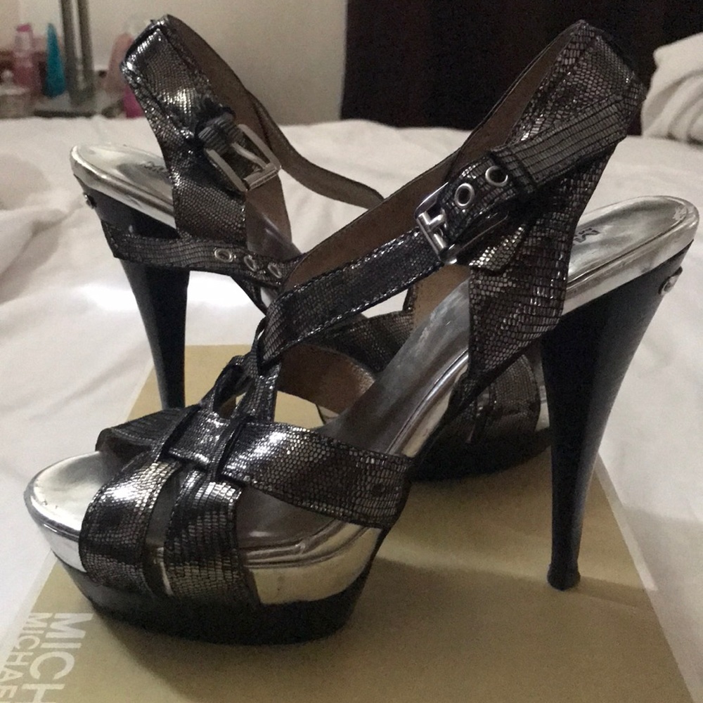 Authentic Michael Kors Silver Stilettos